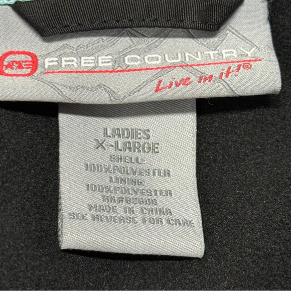 Free Country Women's Performance Jacket in Black and Teal - Picture 8 of 9